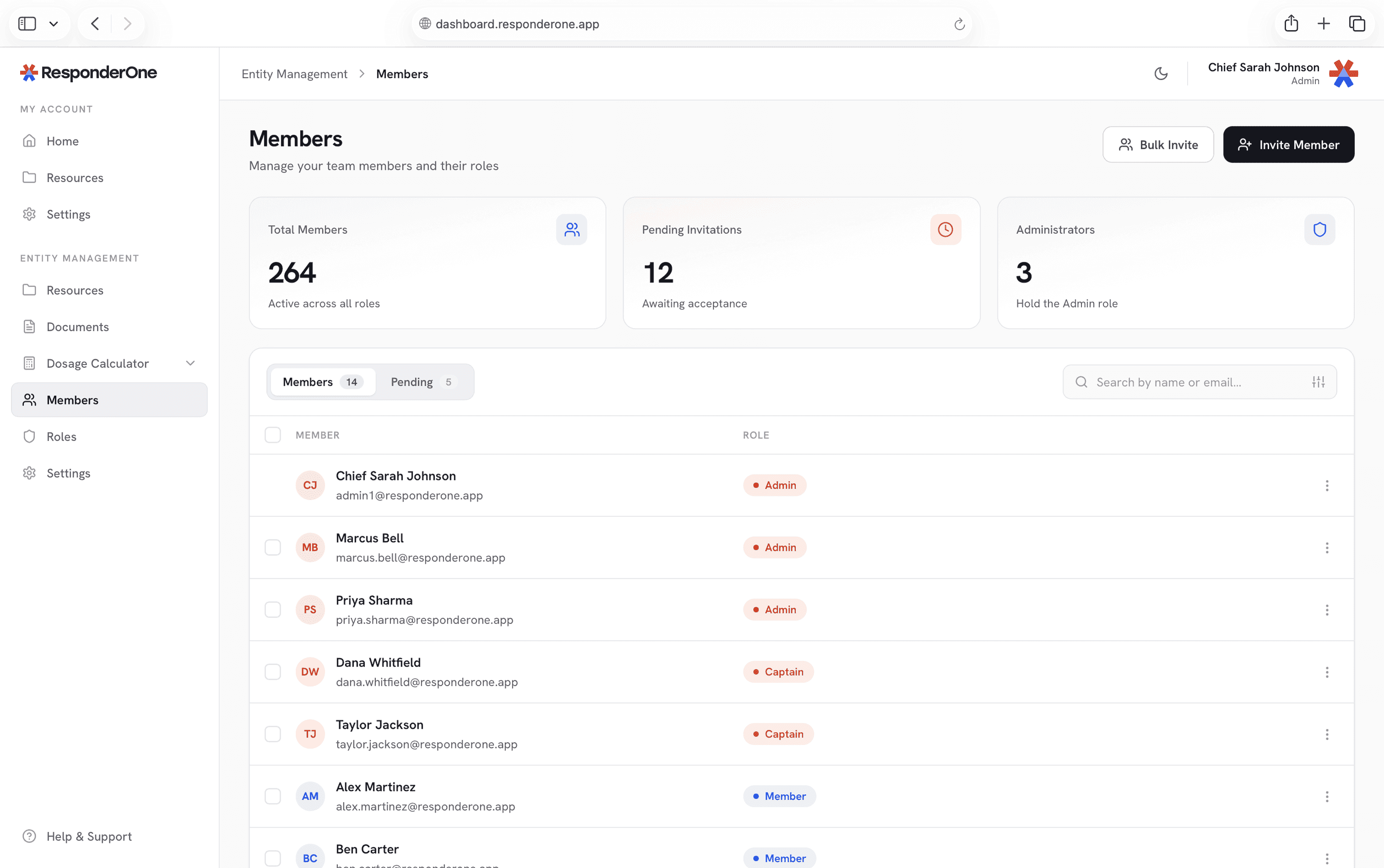 Members management in the admin portal
